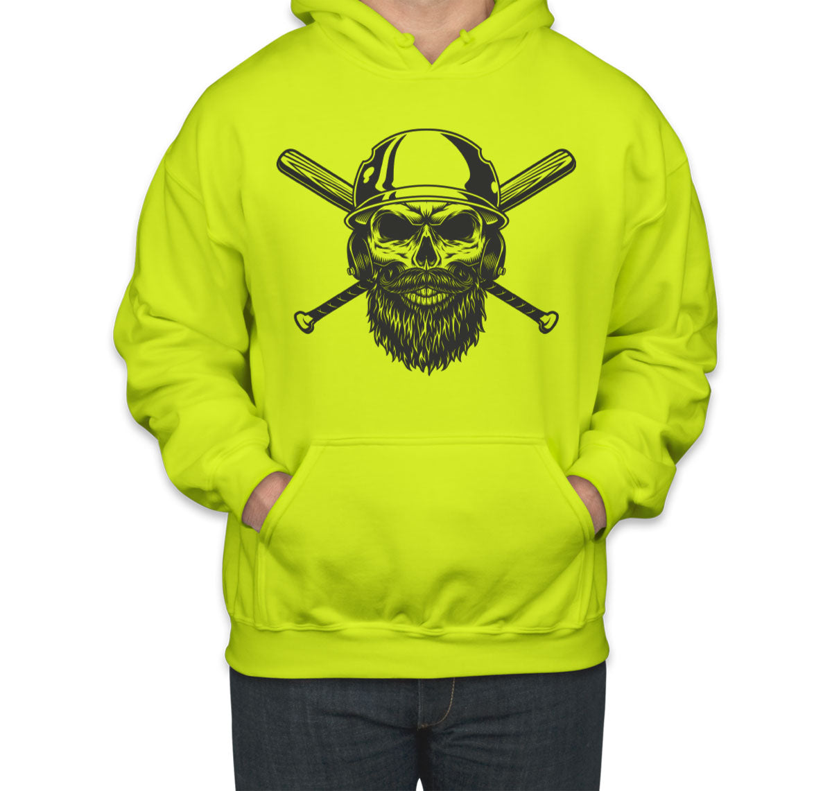 Skull in Baseball Helmet Unisex Hoodie