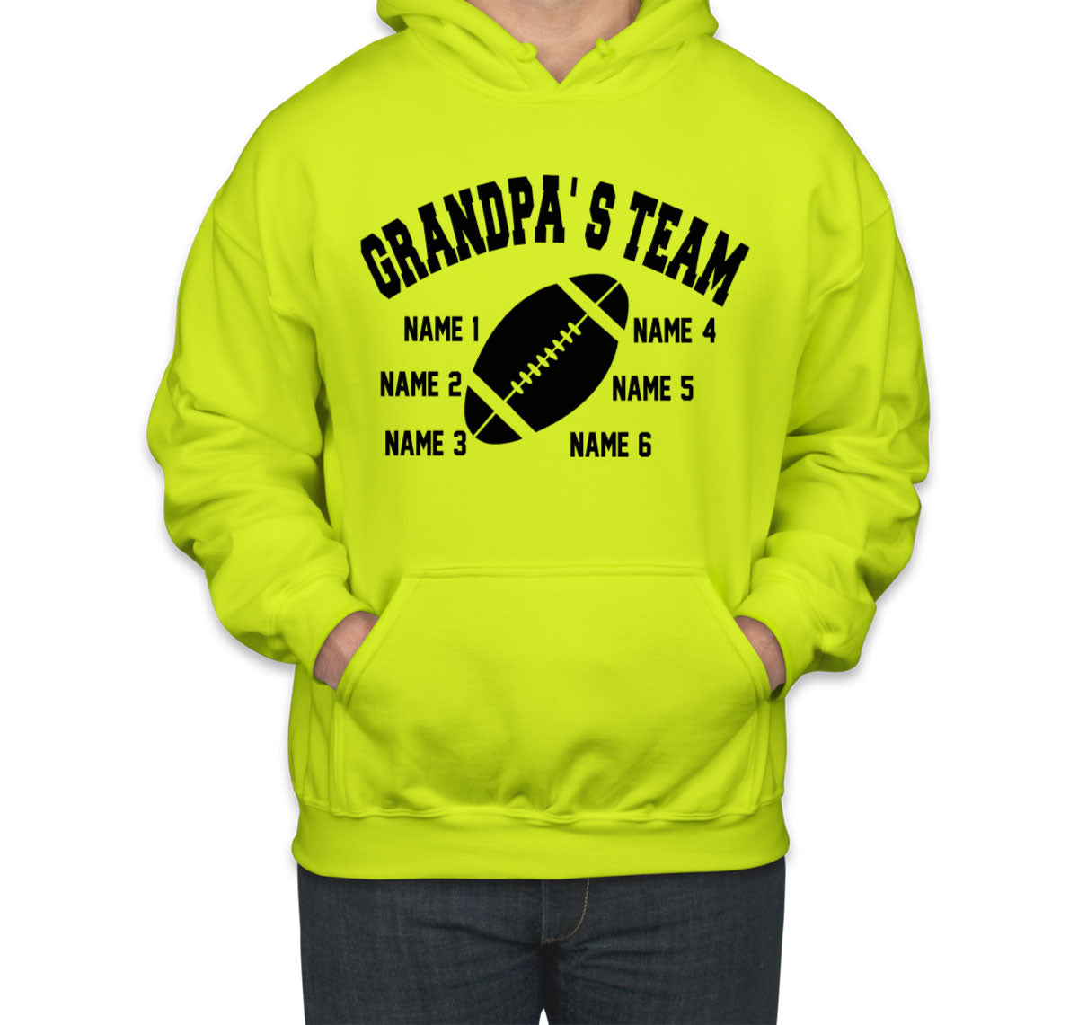 Grandpa's Team Custom 6 Names Unisex Hoodie