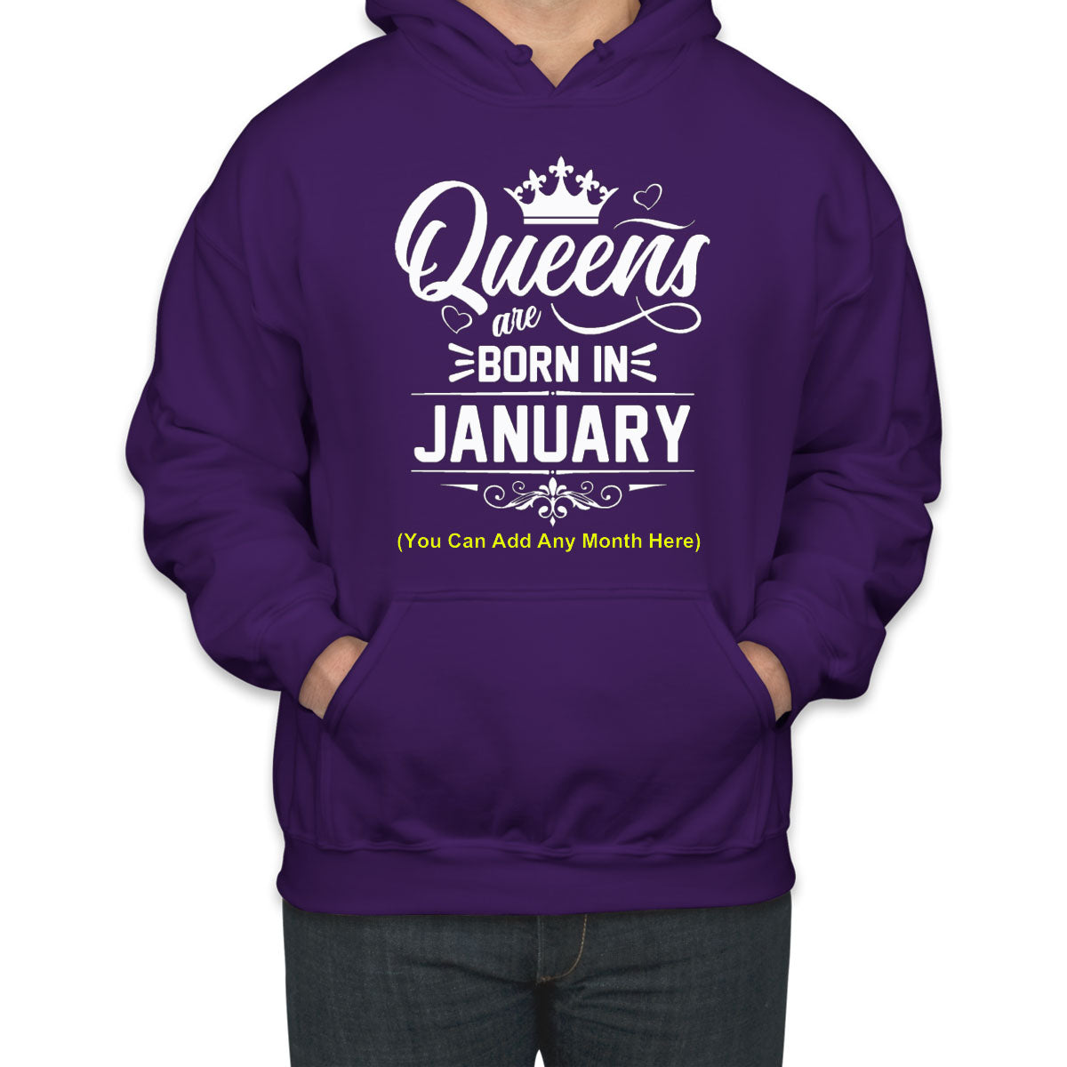 Queens Are Born In [Custom Month] Birthday Unisex Hoodie