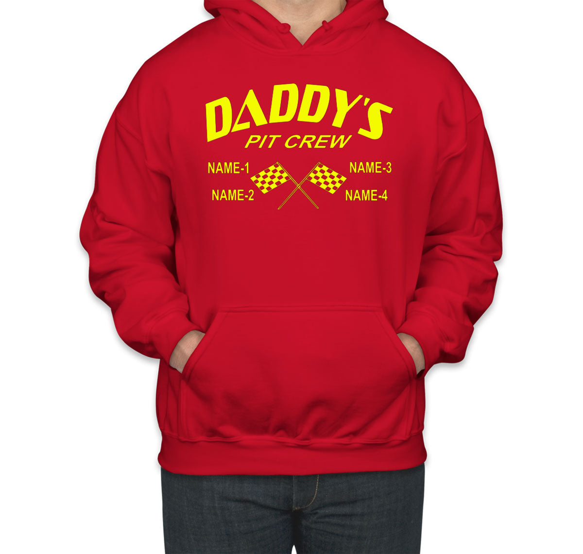 Daddy's Pit Crew Custom 4 Names Unisex Hoodie