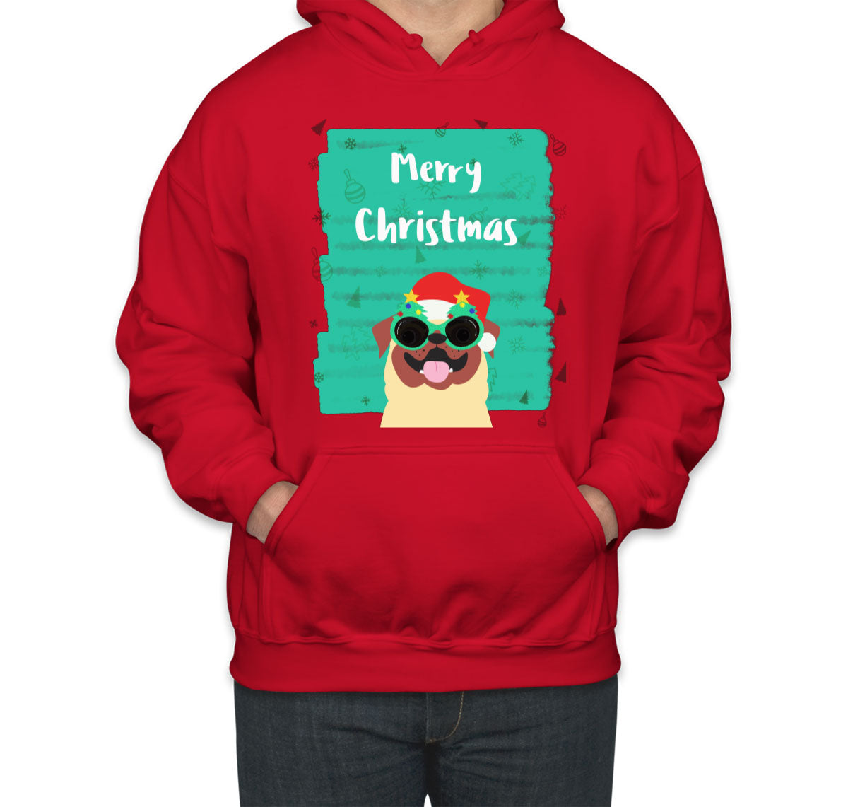 Merry Christmas Pug Christmas Unisex Hoodie