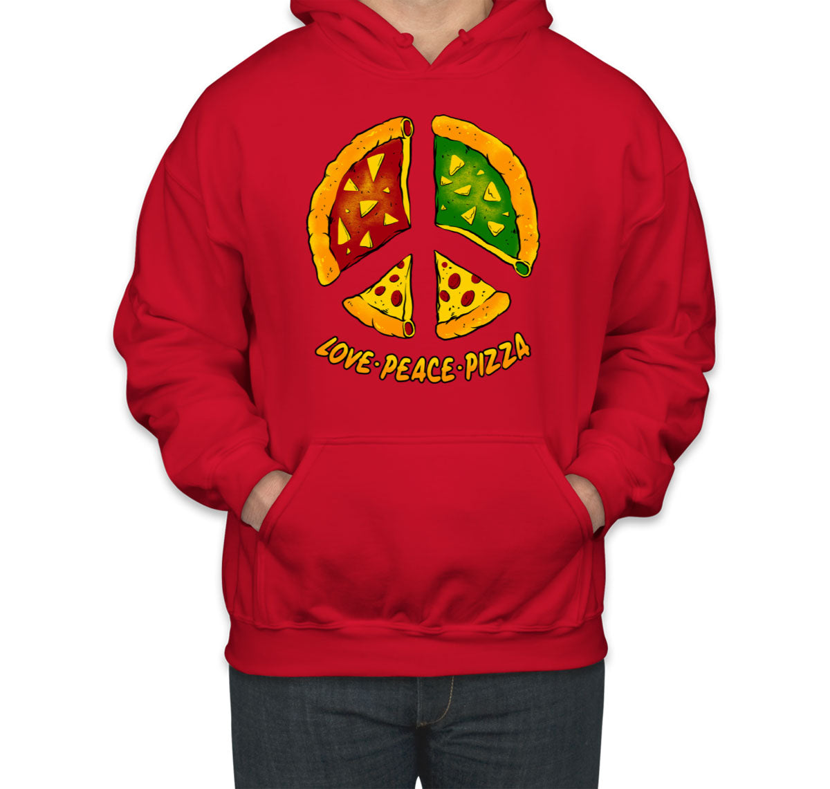 Love Peace Pizza Unisex Hoodie