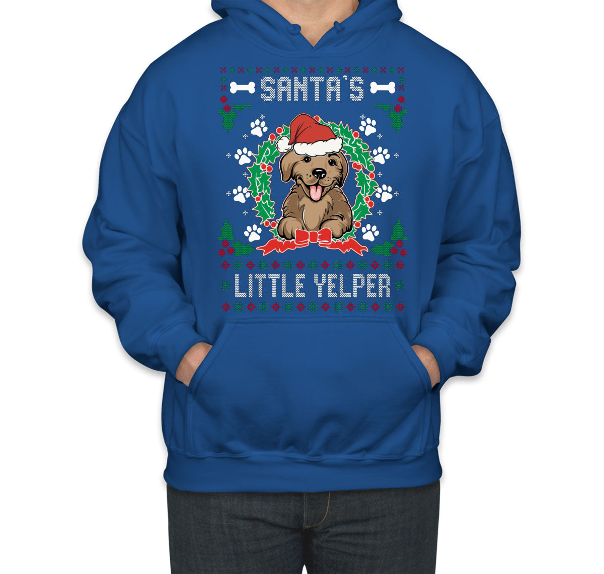 Santa's Little Yelper Ugly Unisex Hoodie