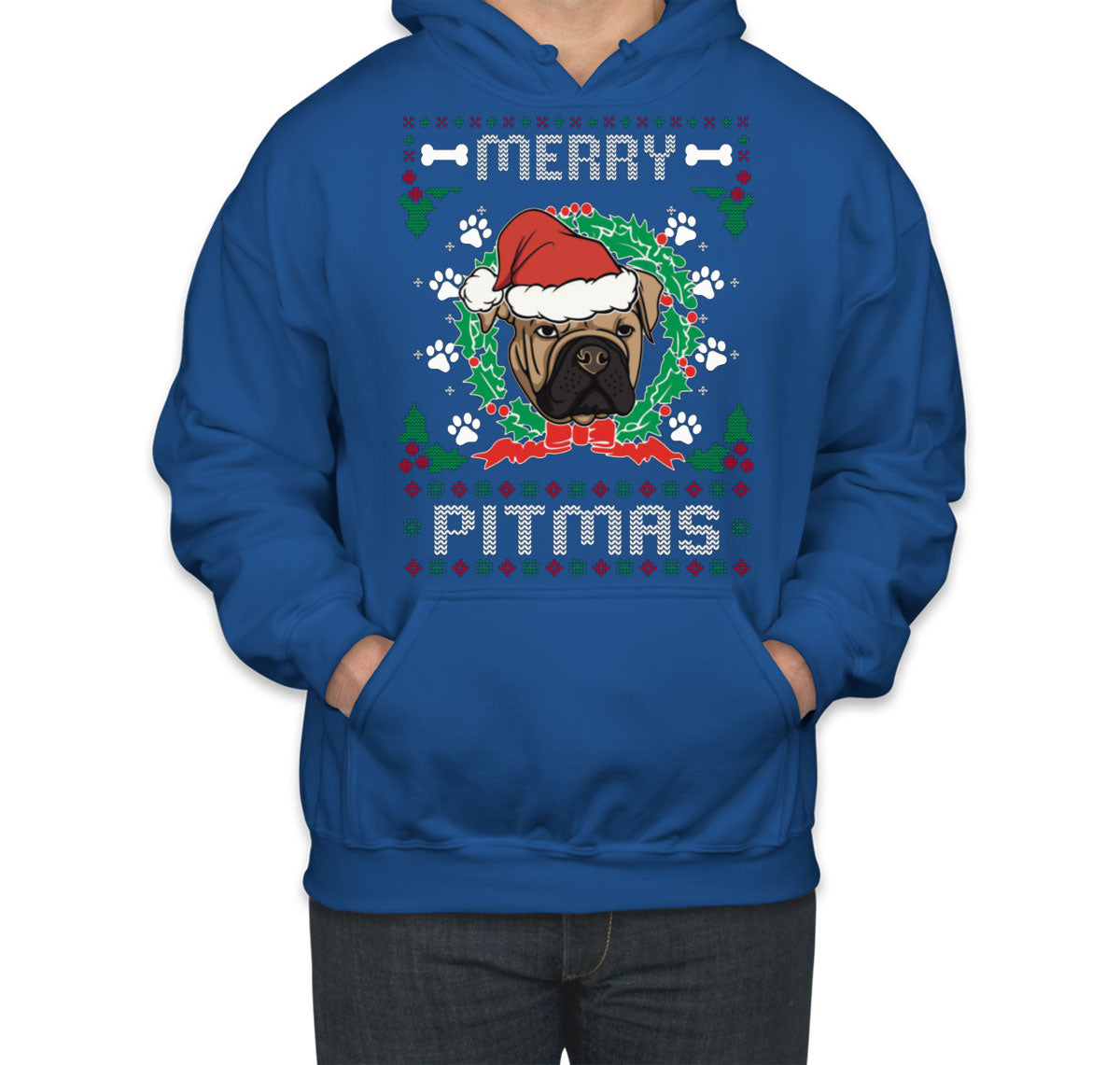 Merry Pitmas Pitbull Ugly Unisex Hoodie