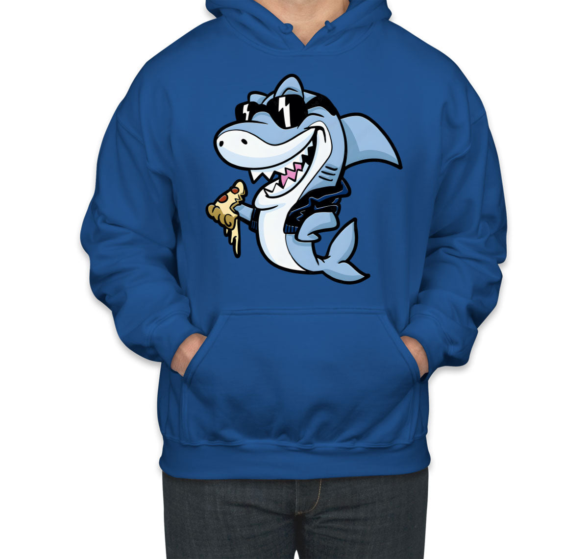 Cool Shark Eating Pizza Unisex Hoodie