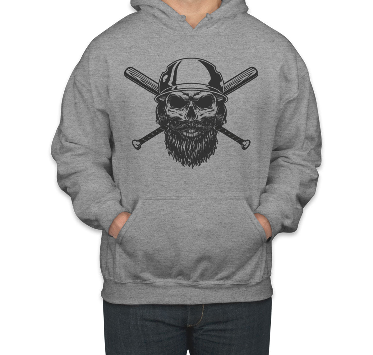 Skull in Baseball Helmet Unisex Hoodie