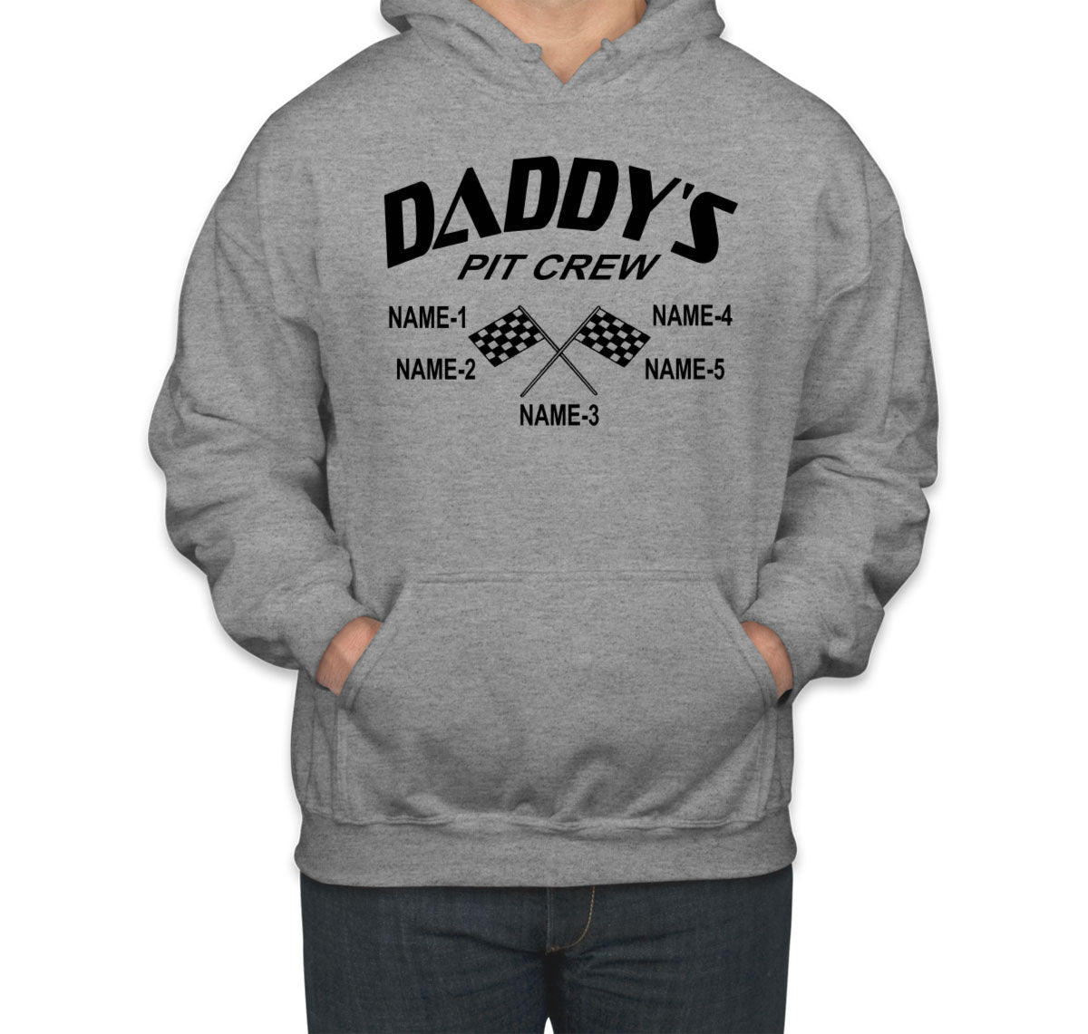 Daddy's Pit Crew Custom 5 Names Unisex Hoodie