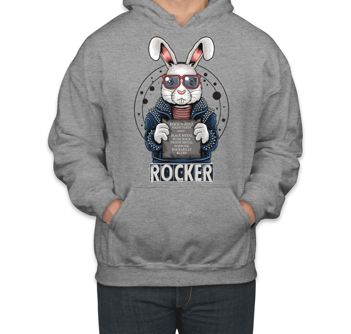 Rocker Rabbit Unisex Hoodie