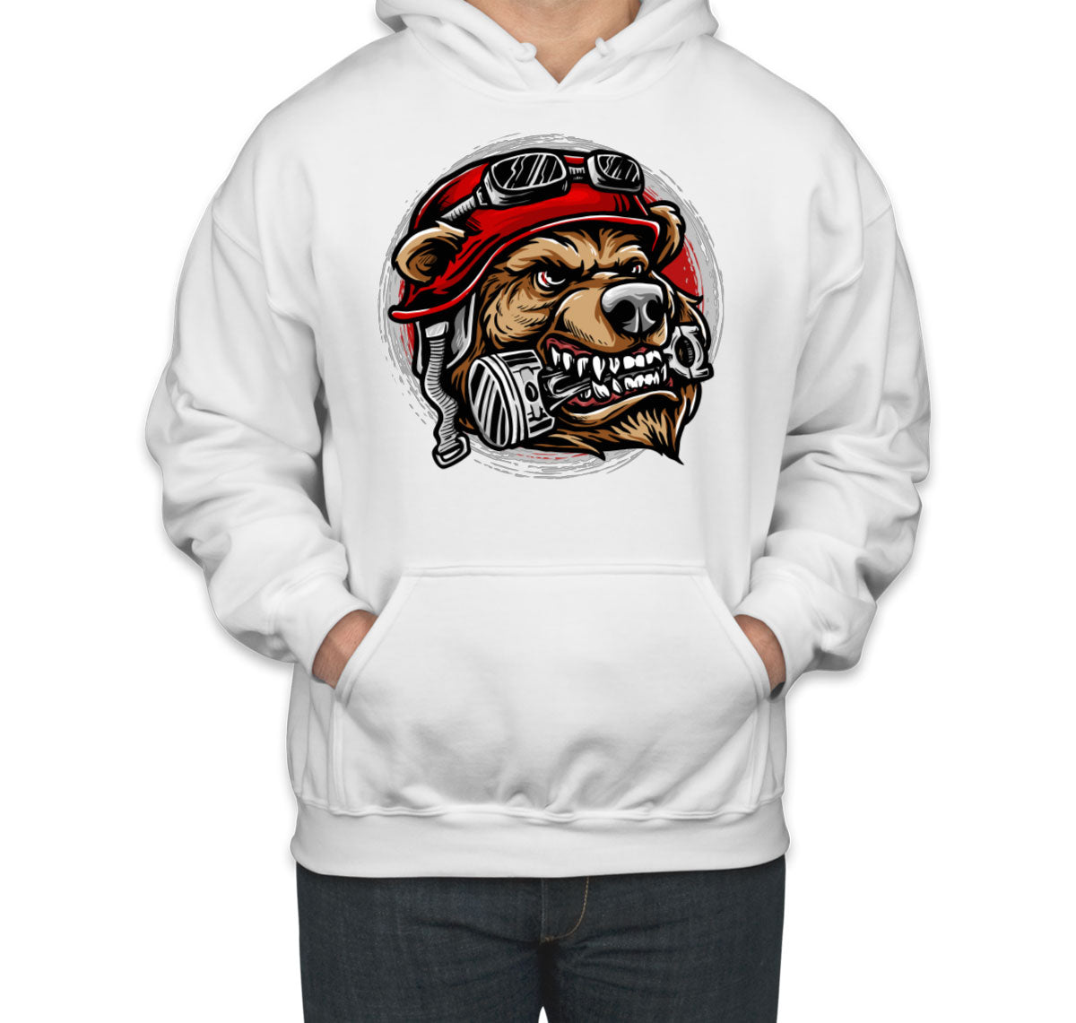Biker Bear With Helmet Unisex Hoodie