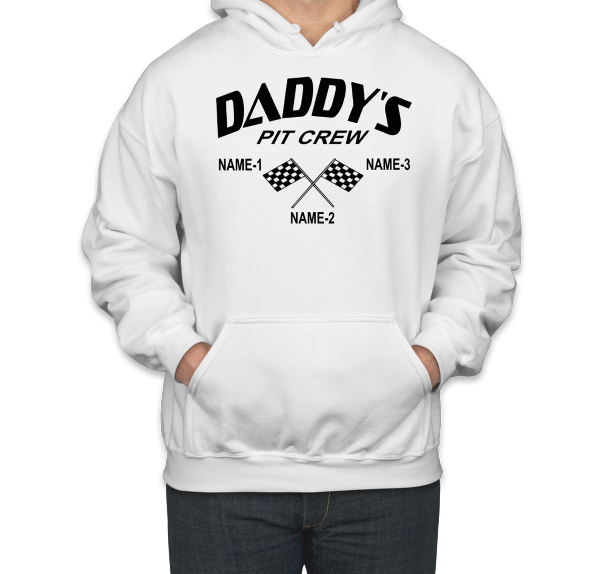 Daddy's Pit Crew Custom 3 Names Unisex Hoodie