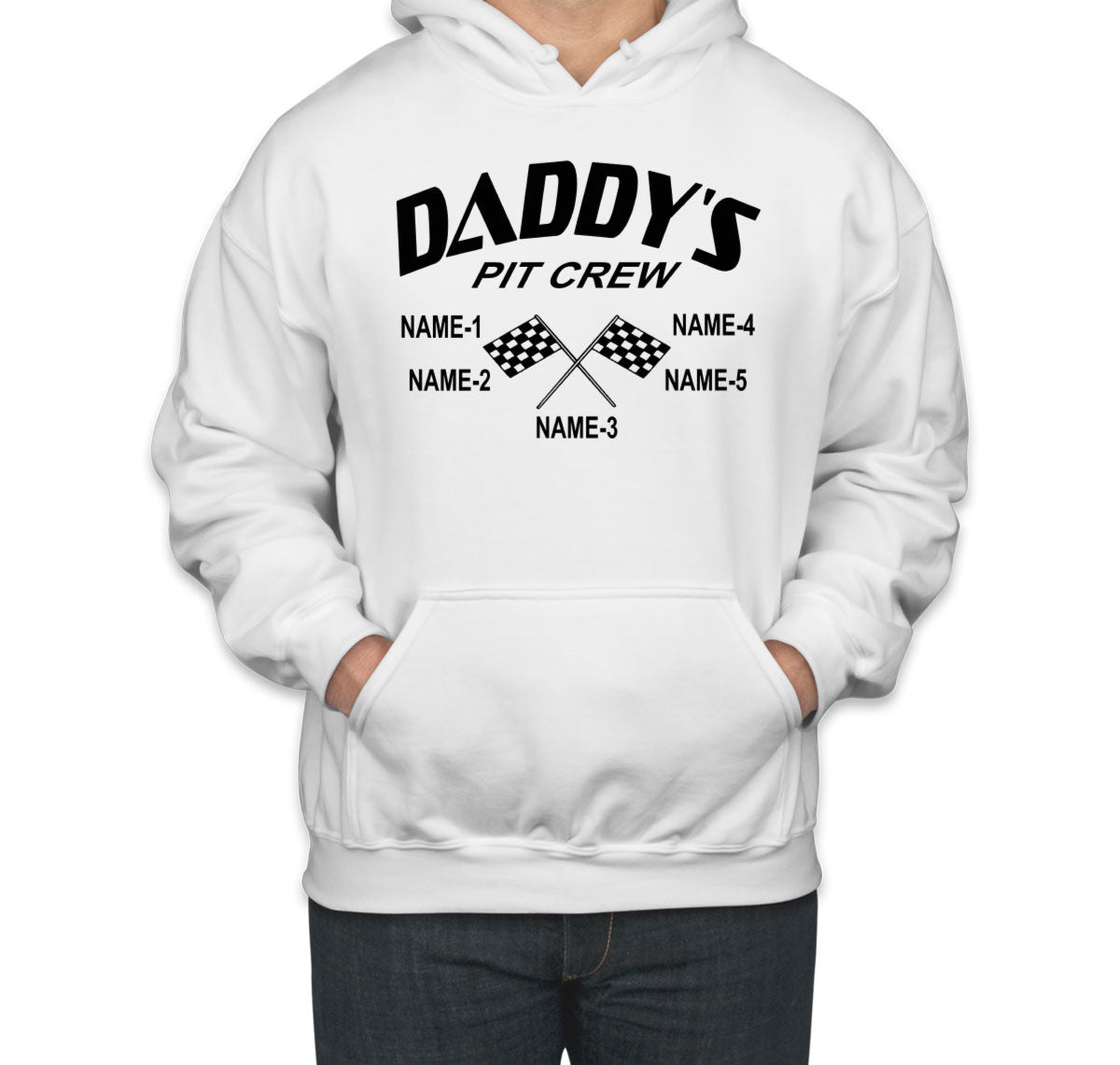 Daddy's Pit Crew Custom 5 Names Unisex Hoodie