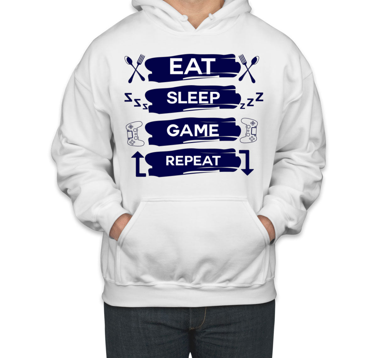 Eat Sleep Game Repeat Unisex Hoodie