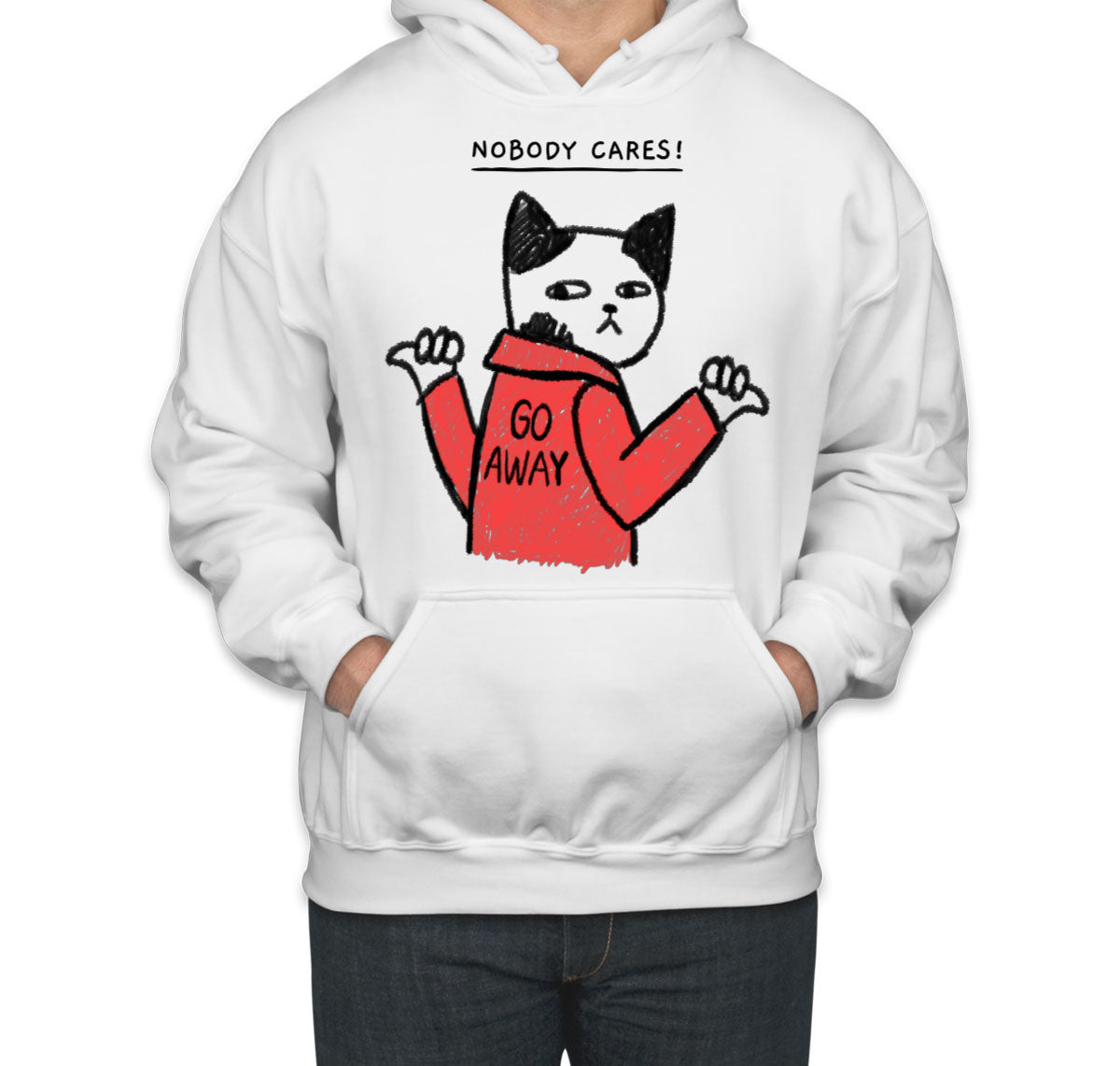 Nobody Cares! Go Away Funny Cat Unisex Hoodie