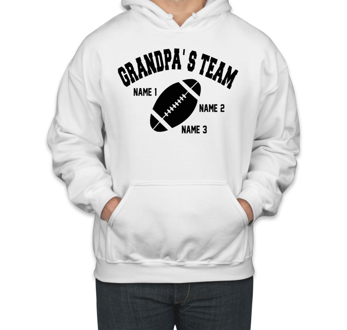 Grandpa's Team Custom 3 Names Unisex Hoodie