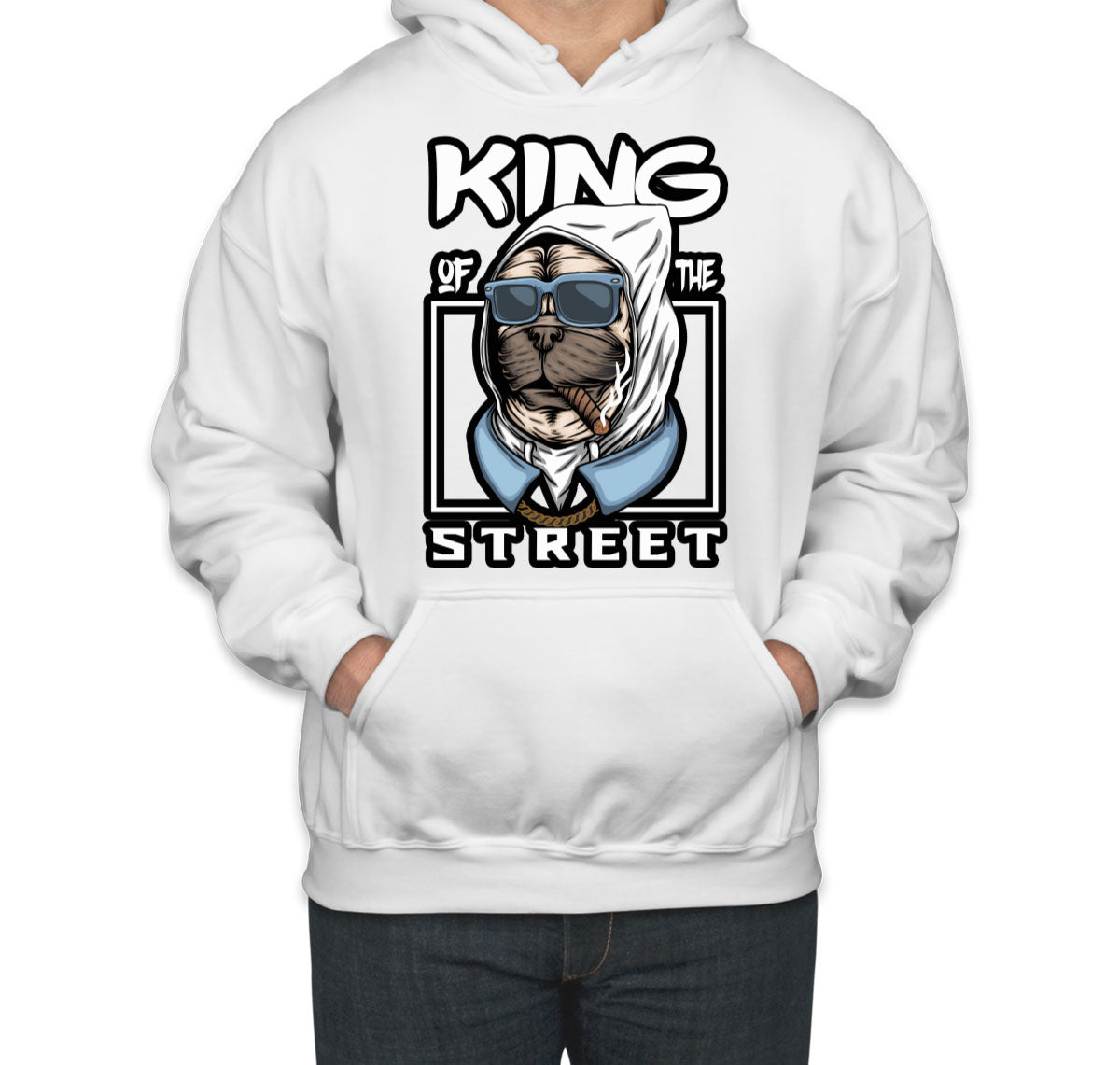 Pug Dog King Of The Street Unisex Hoodie