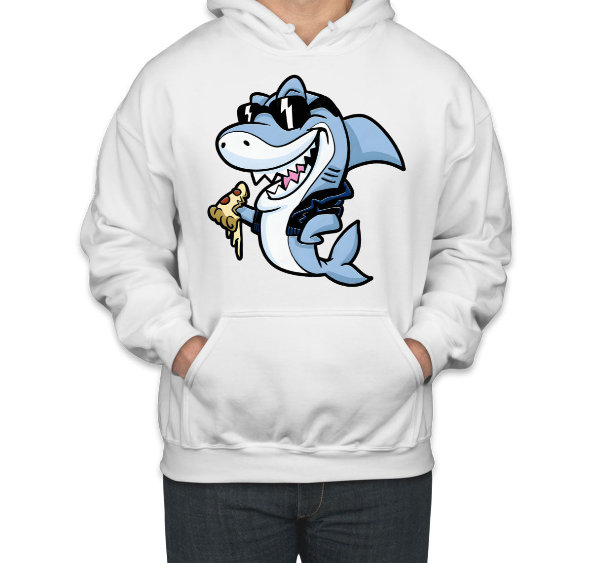 Cool Shark Eating Pizza Unisex Hoodie