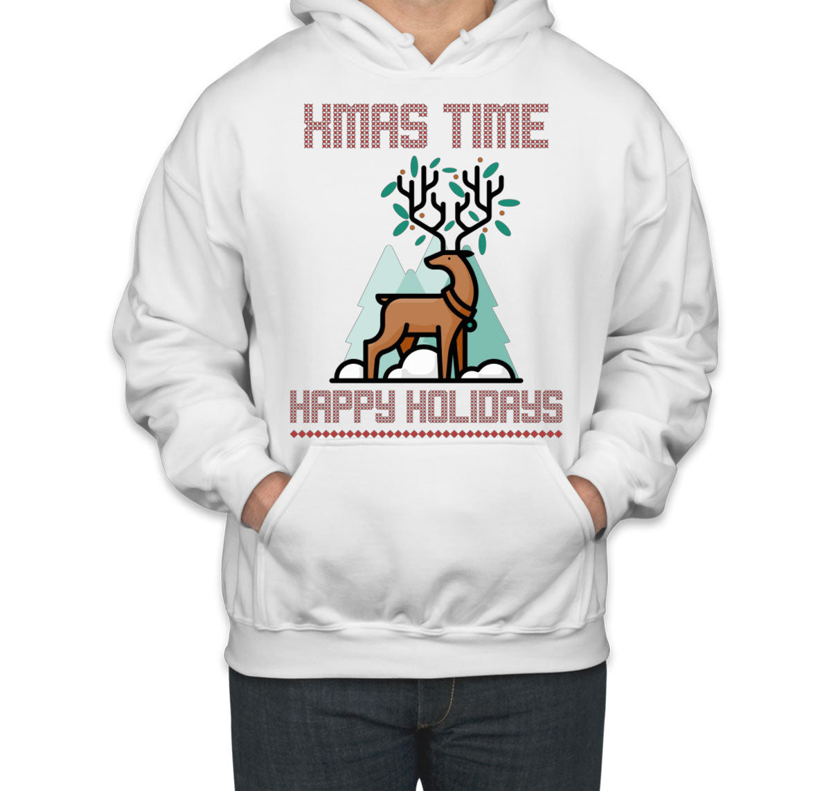 Xmas Time Happy Holidays Ugly Unisex Hoodie