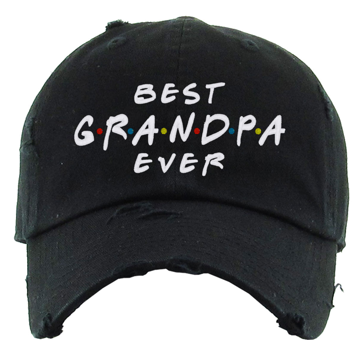 Best Grandpa Ever Friends Theme Vintage Baseball Cap