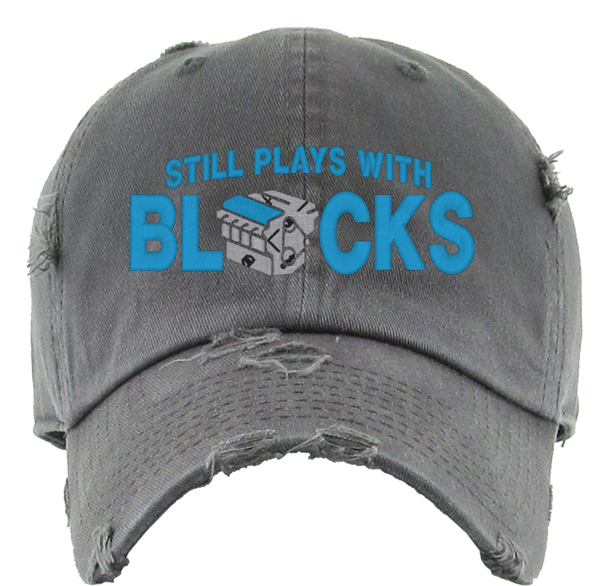 Still Plays With Blocks Funny Mechanic Vintage Baseball Cap