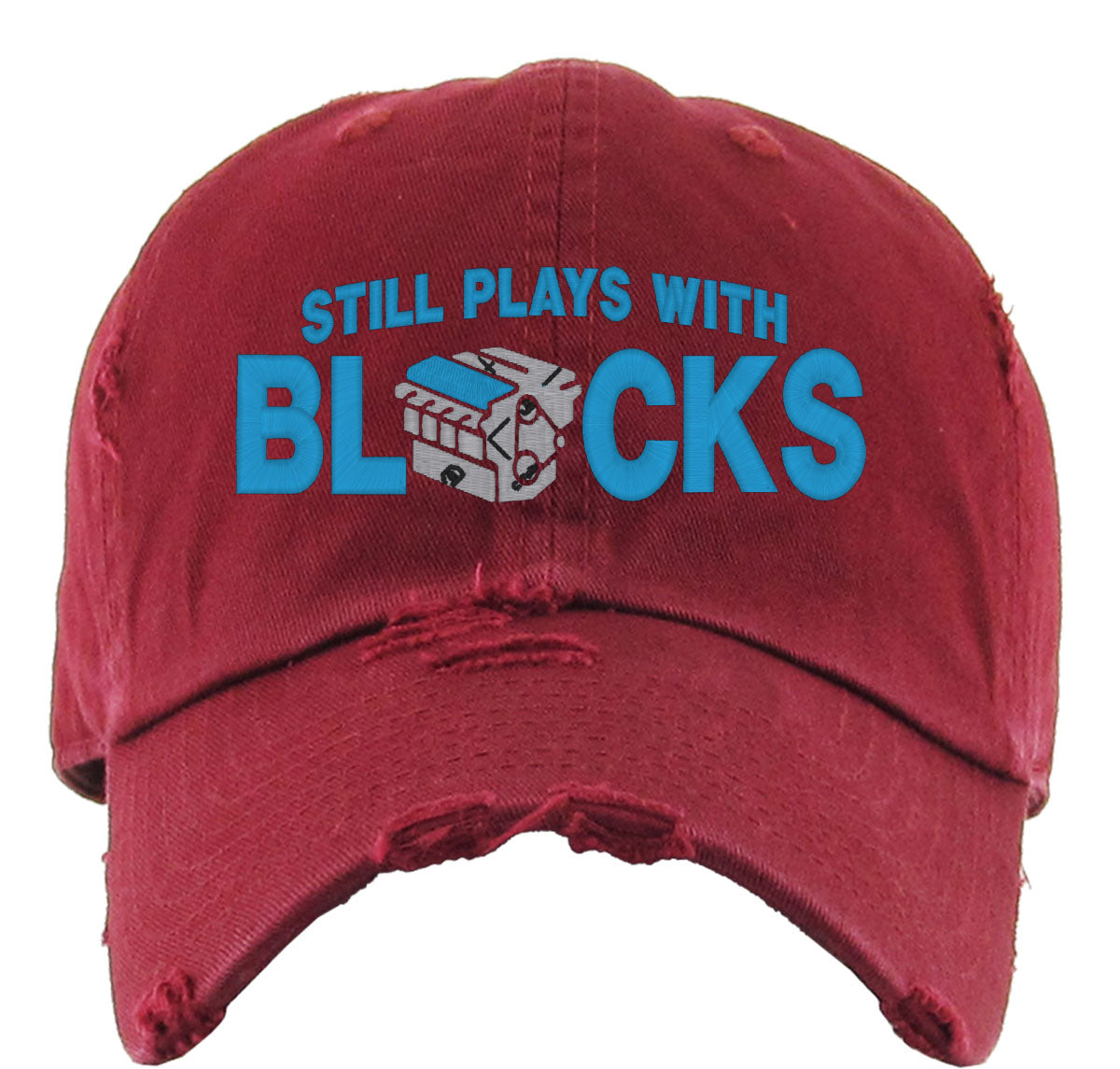 Still Plays With Blocks Funny Mechanic Vintage Baseball Cap