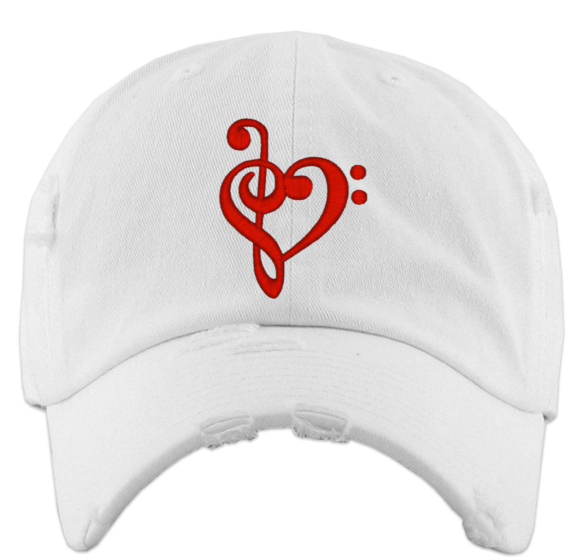 Music Notes Heart Vintage Baseball Cap