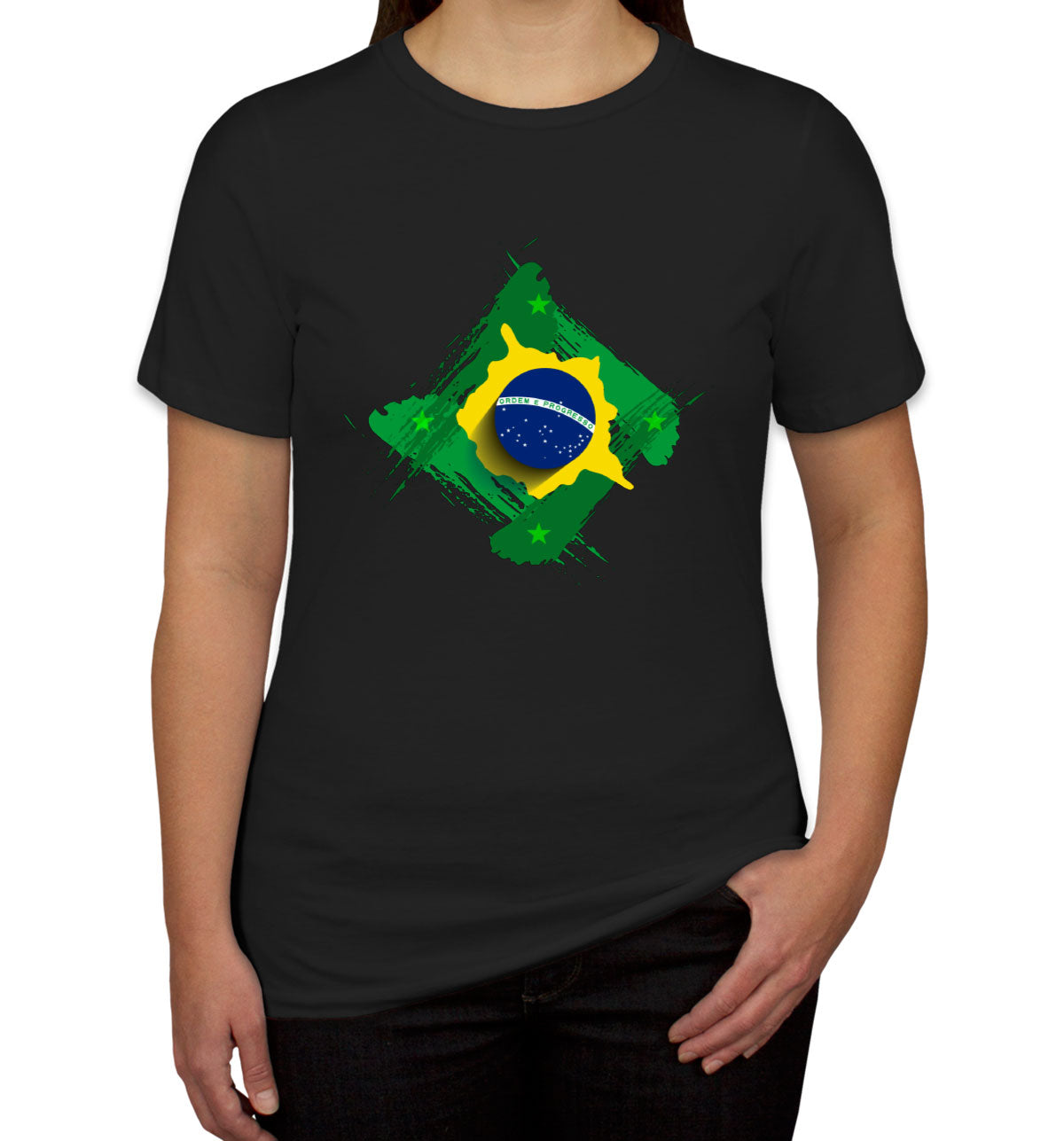 Brazil Flag Diamond Shape Women's T-shirt