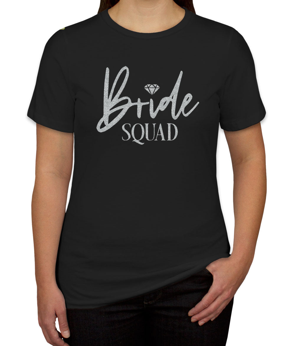 Bride Squad Silver Glitter Print Women's T-shirt