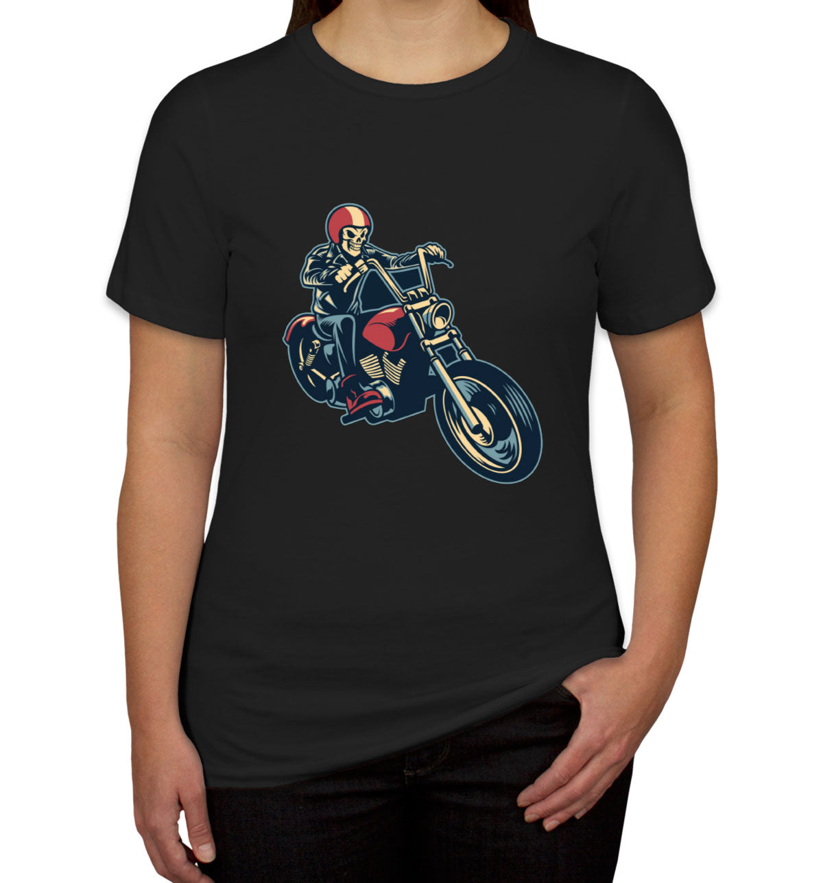 Skull Motorcycle Moto Skull Women's T-shirt