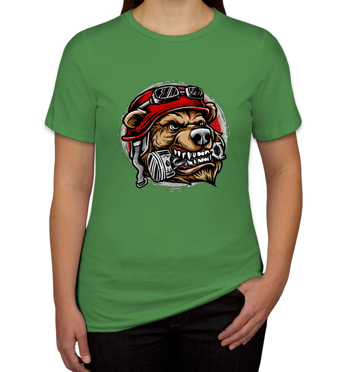 Biker Bear With Helmet Women's T-shirt