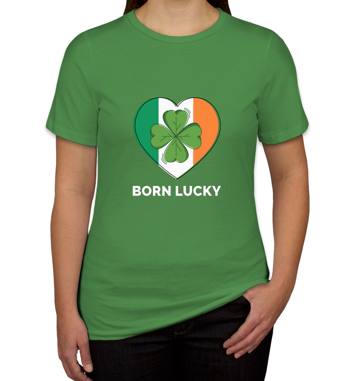 Born Lucky Ireland Flag St. Patrick's Day Women's T-shirt