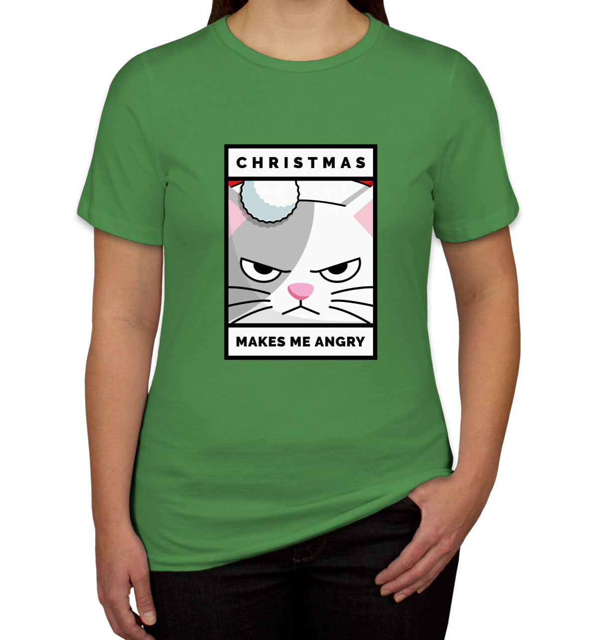 Christmas Makes Me Angry Cat Christmas Women's T-shirt