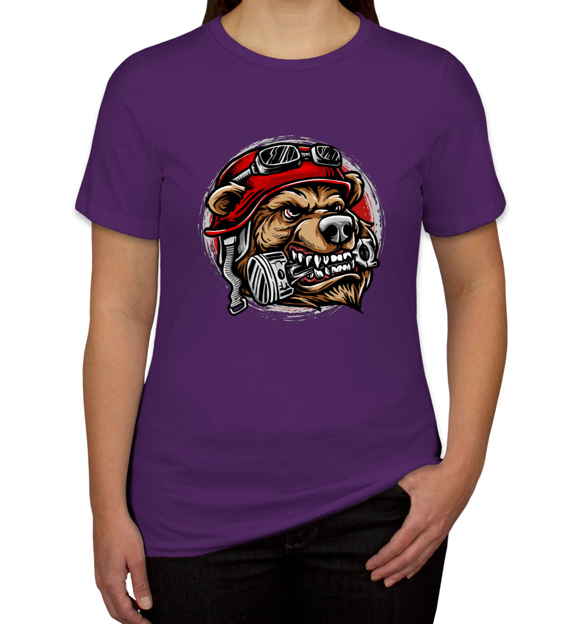 Biker Bear With Helmet Women's T-shirt