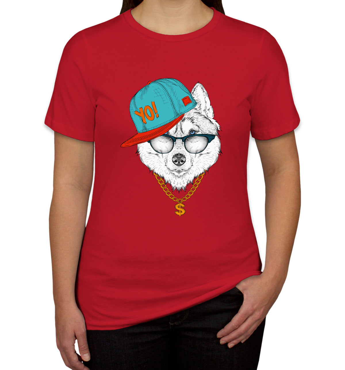 Cool Siberian Husky Dog Women's T-shirt