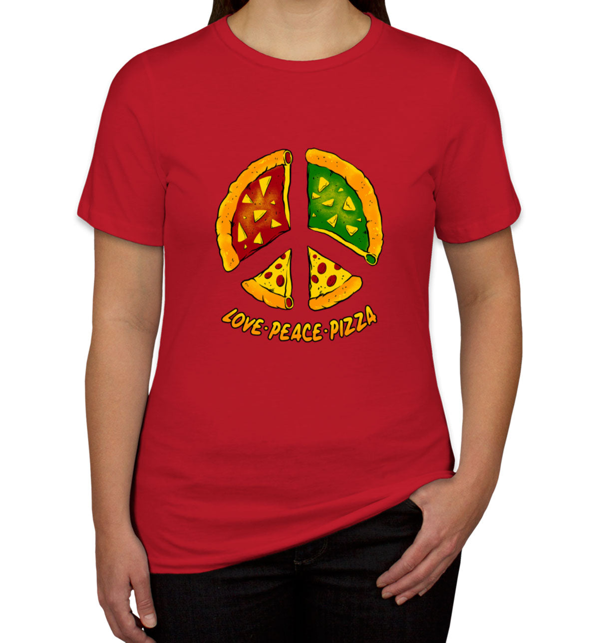 Love Peace Pizza Women's T-shirt