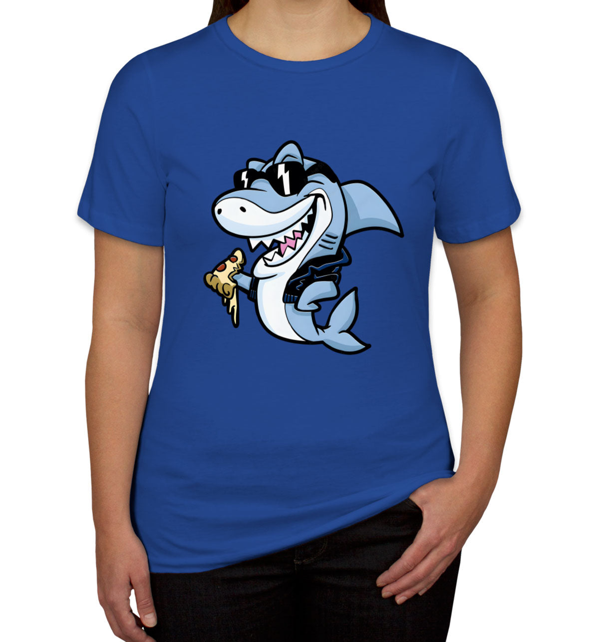 Cool Shark Eating Pizza Women's T-shirt
