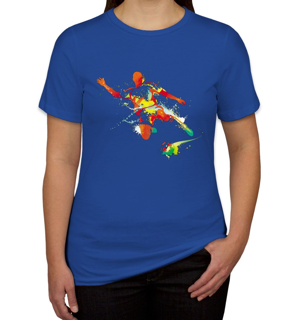 Colorful Soccer Player Women's T-shirt