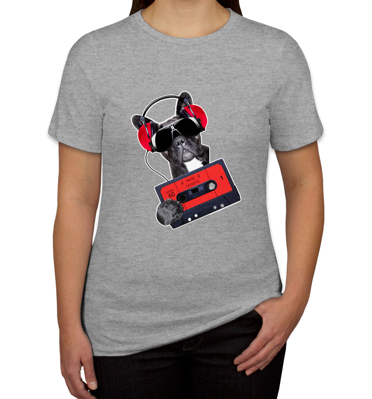 Cool Dog With Headphone Women's T-shirt