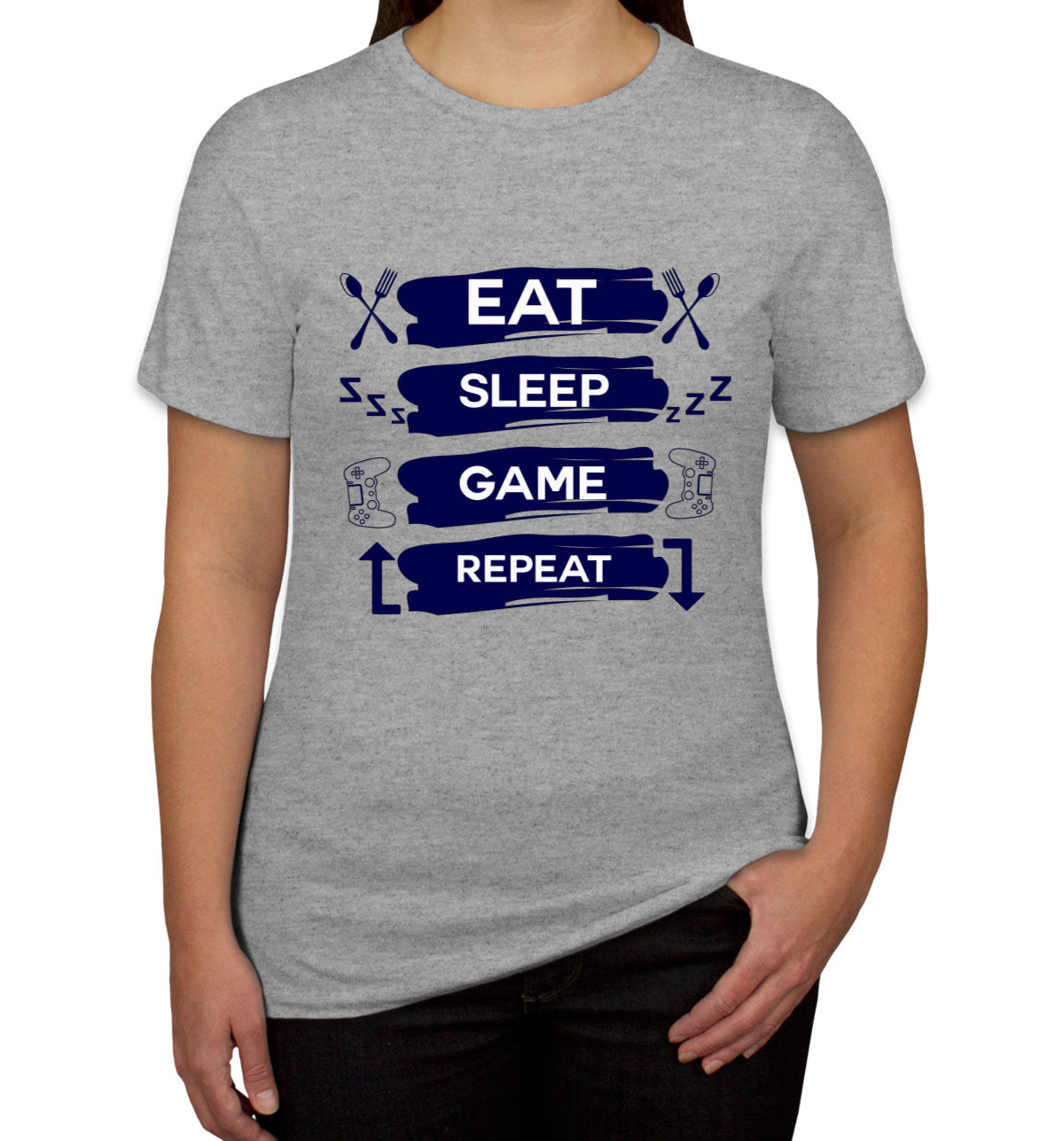 Eat Sleep Game Repeat Women's T-shirt