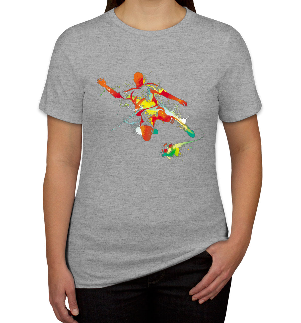 Colorful Soccer Player Women's T-shirt