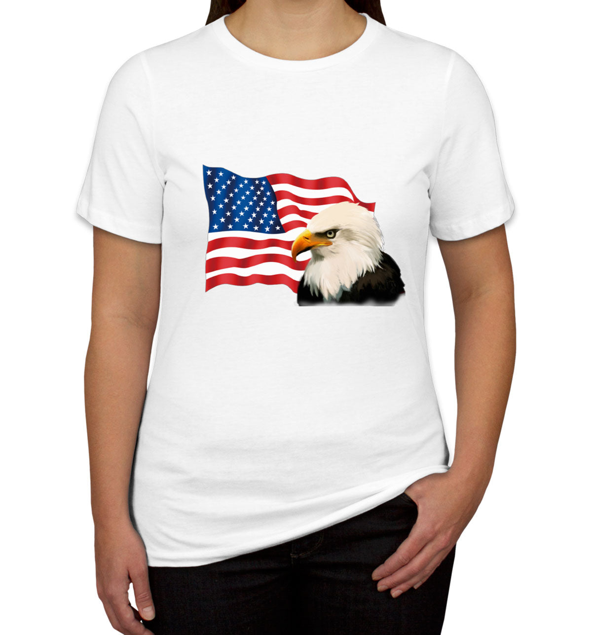 Bald Eagle American Flag Women's T-shirt
