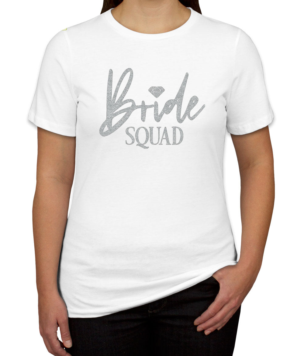 Bride Squad Silver Glitter Print Women's T-shirt