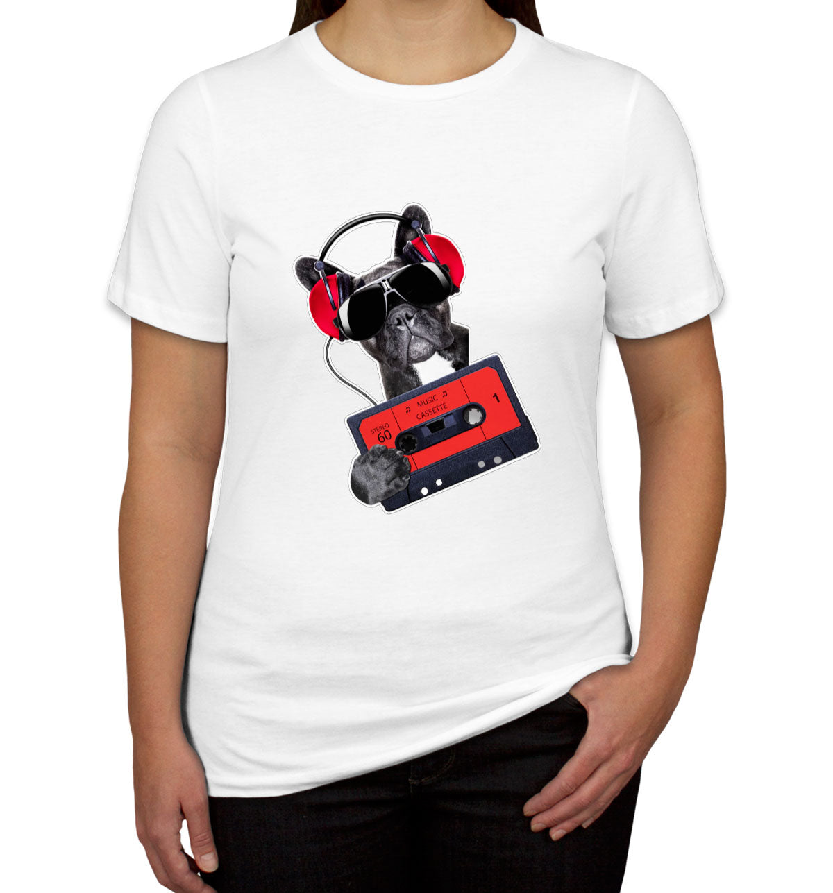 Cool Dog With Headphone Women's T-shirt