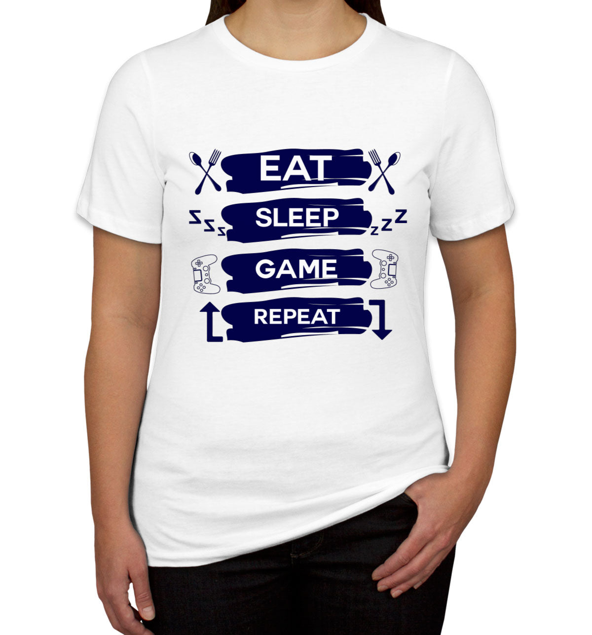 Eat Sleep Game Repeat Women's T-shirt