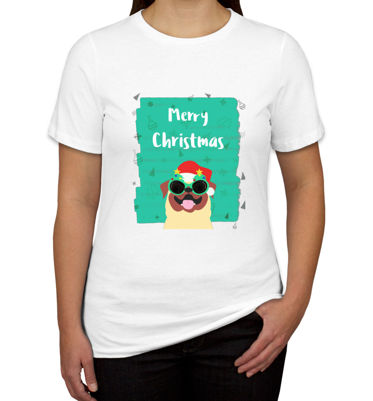 Merry Christmas Pug Christmas Women's T-shirt