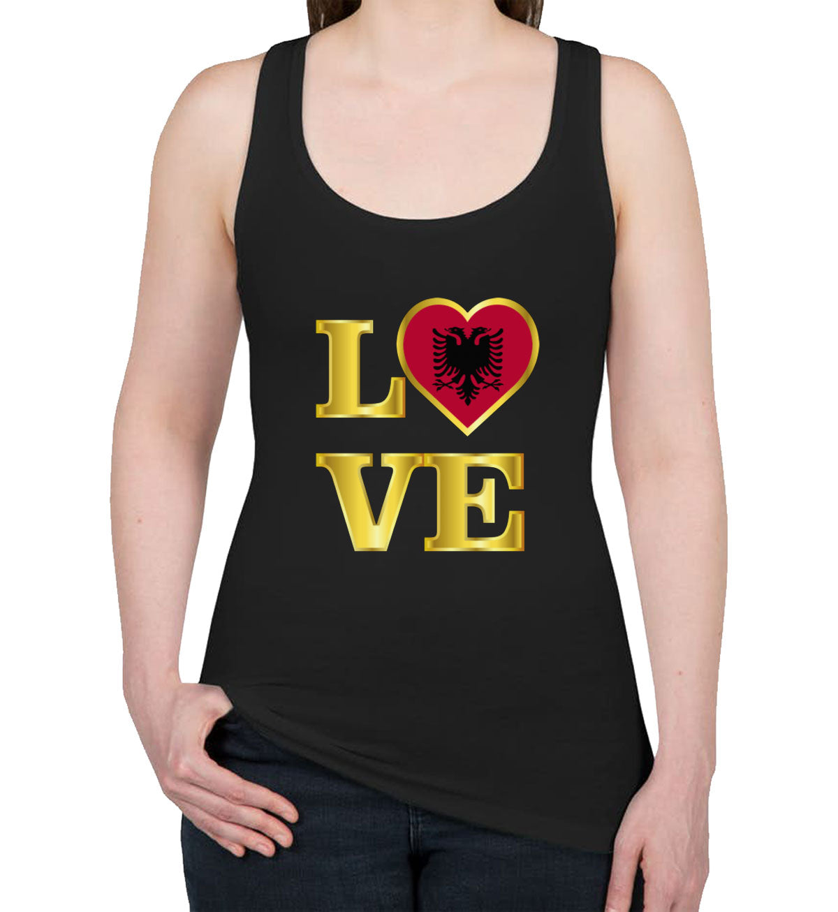 Albania Love Women's Racerback Tank Top