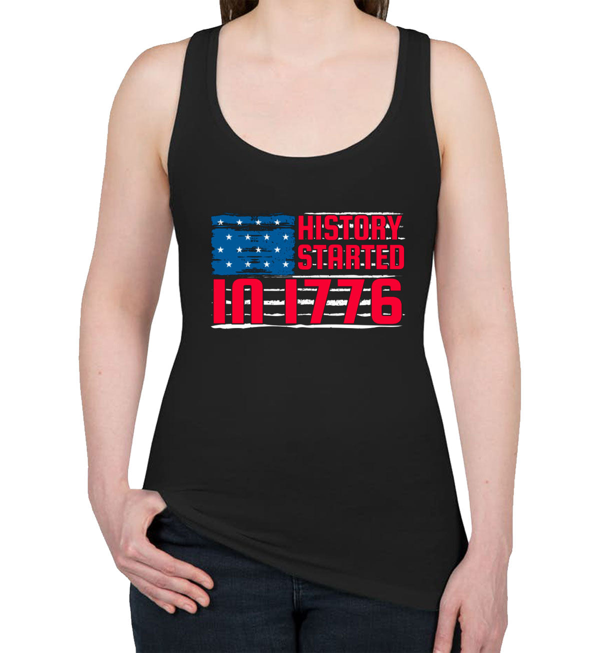 History Started In 1776 Women's Racerback Tank Top