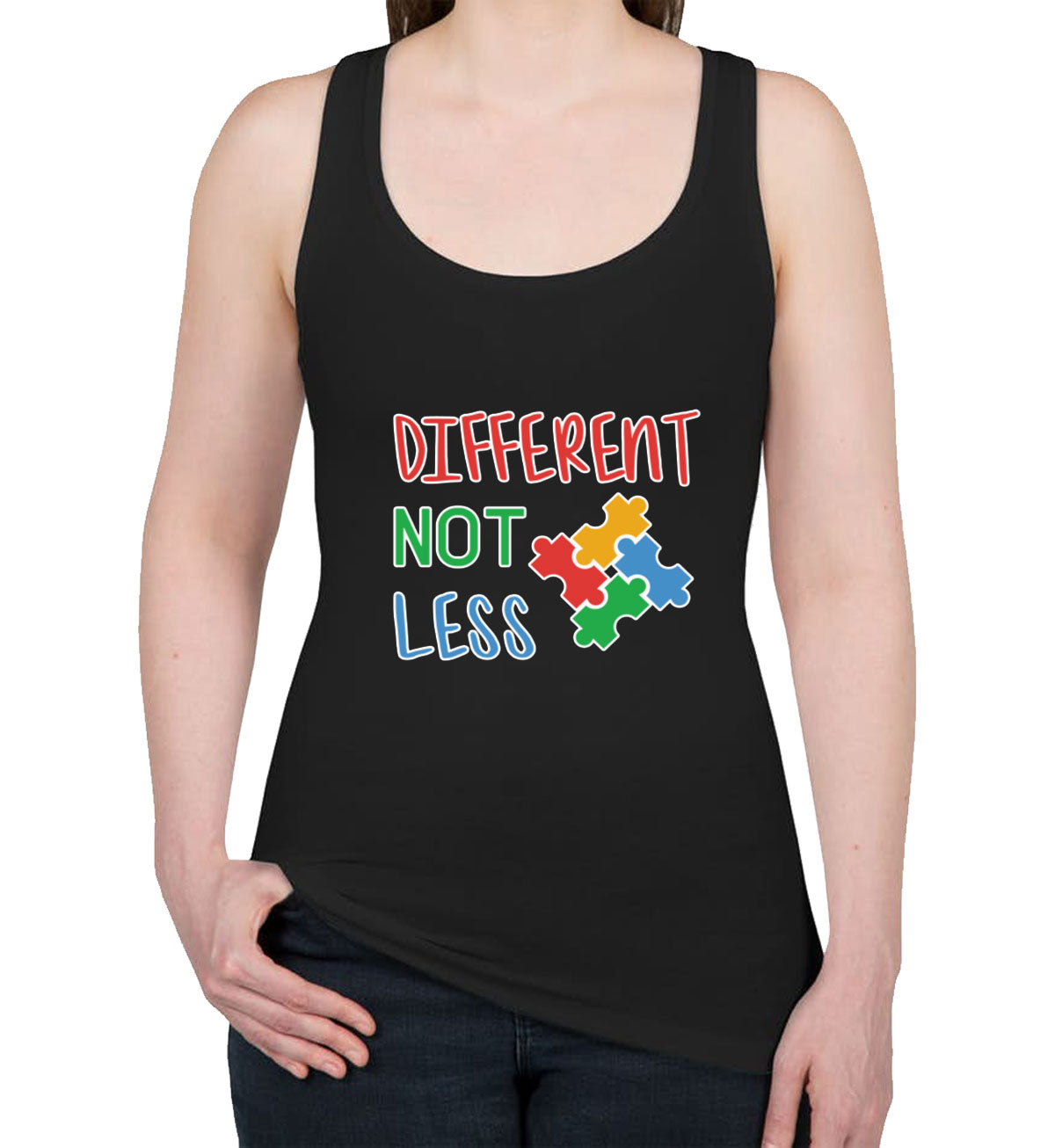 Autism Awareness Different Not Less Women's Racerback Tank Top