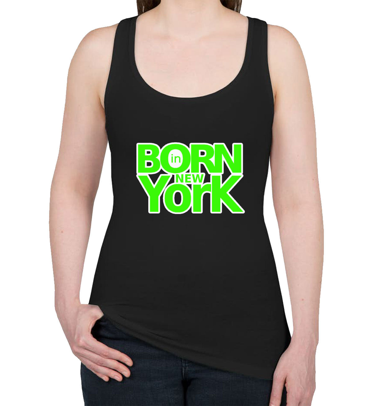 Born In New York Women's Racerback Tank Top