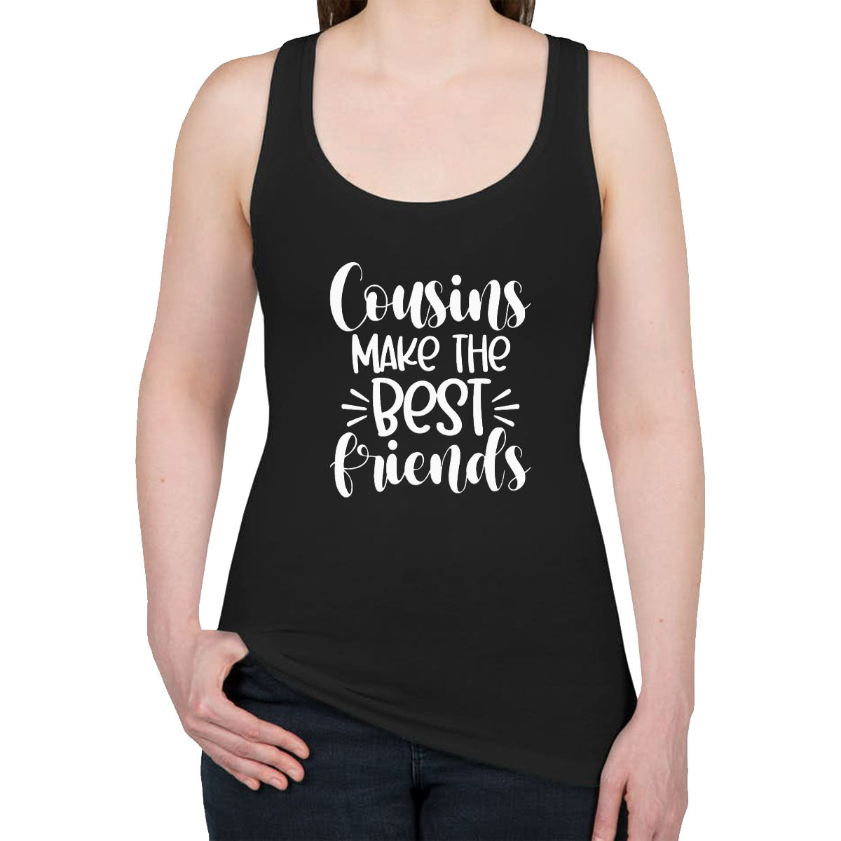 Cousins Make The Best Friends Women's Racerback Tank Top