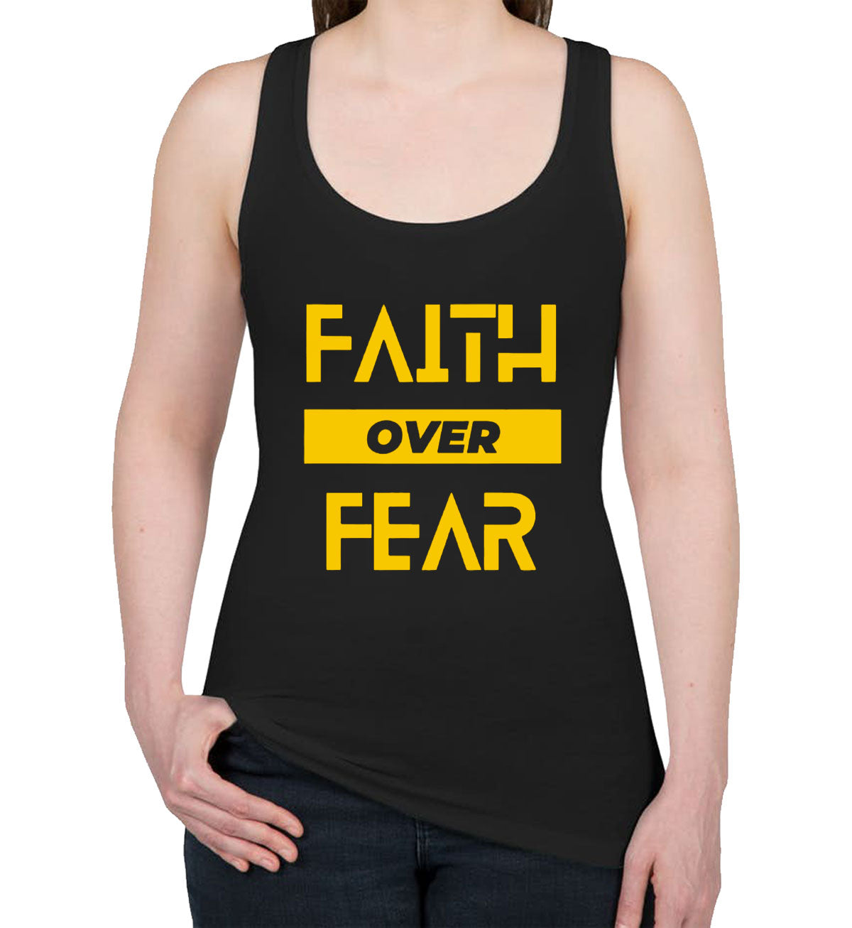 Faith Over Fear Women's Racerback Tank Top